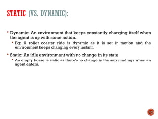 Comprehensive Overview of Rational Agents and AI Environment Types | PPT