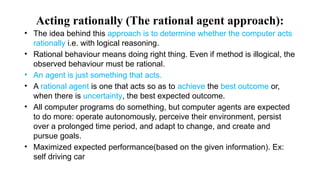 Ration Agent Approach Example AI_Unit_IARTIFICIAL INTELLIGENCE UNIT 1 OSMANIA UNIVERSITY | PPTX