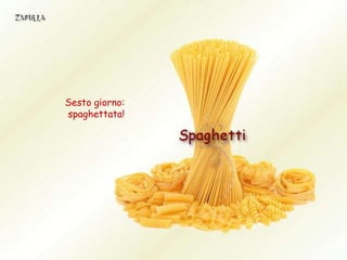 Sesto giorno




    Sesto giorno:
    spaghettata!
 
