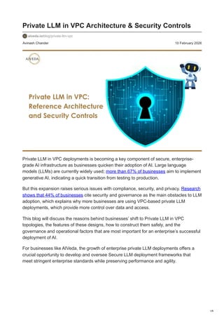 Private LLM in VPC: Reference Architecture and Security Controls | PDF