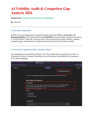 AI Visibility Audit & Competitor Gap Analysis for SEO Authority in 2026 ...