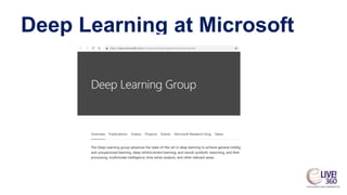 Deep Learning at Microsoft
 