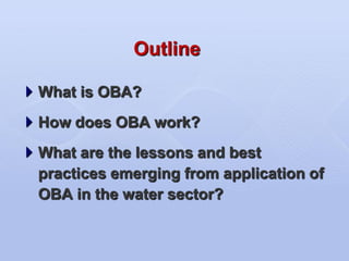 Output-Based Aid: Introduction, Lessons and Challenges | PDF