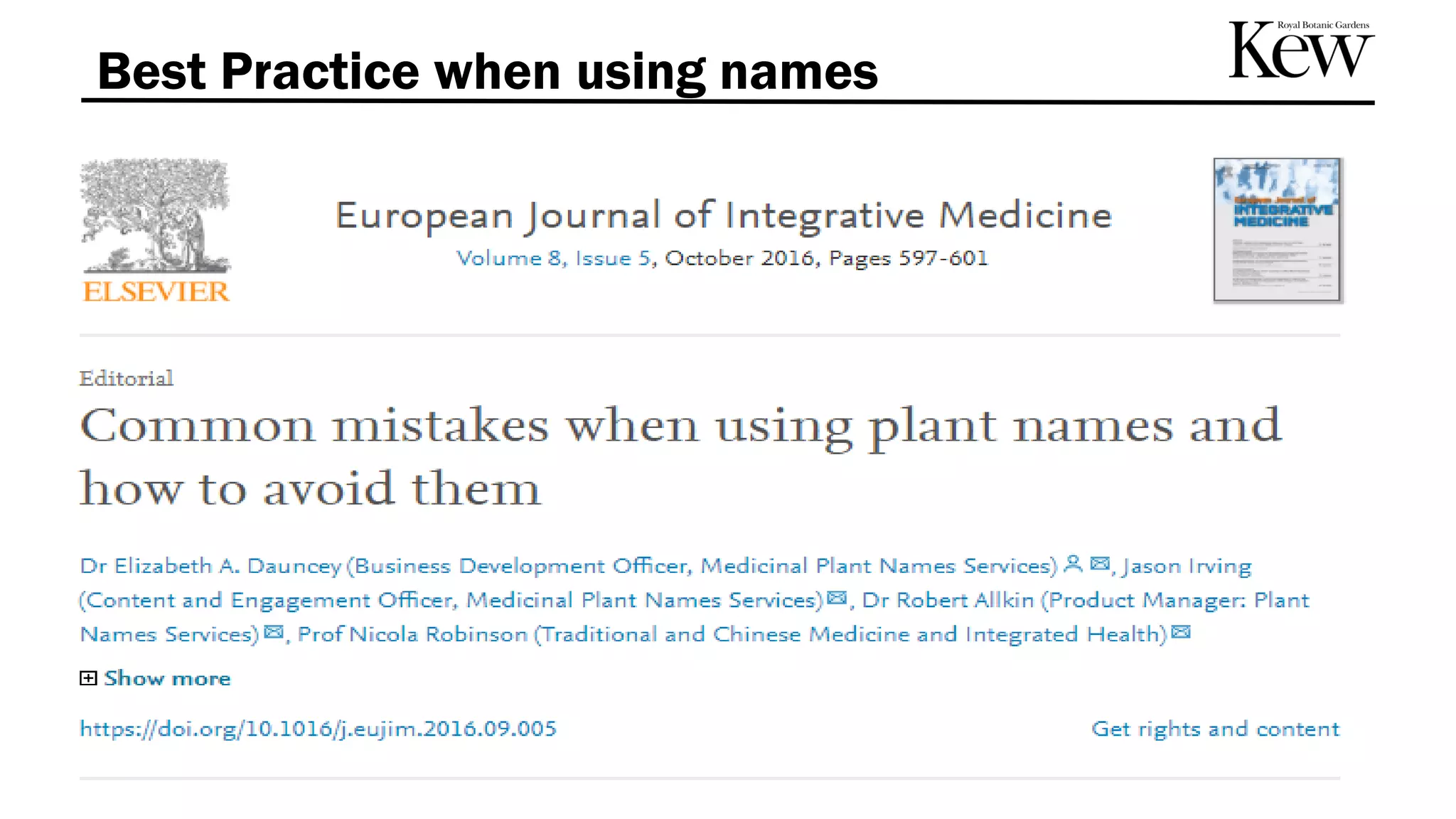 Best Practice when using names
45
 