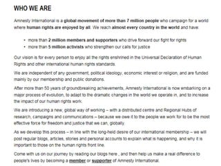 Amnesty international who we are