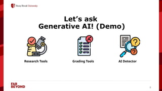 ‘
5
Let’s ask
Generative AI! (Demo)
Research Tools Grading Tools AI Detector
 