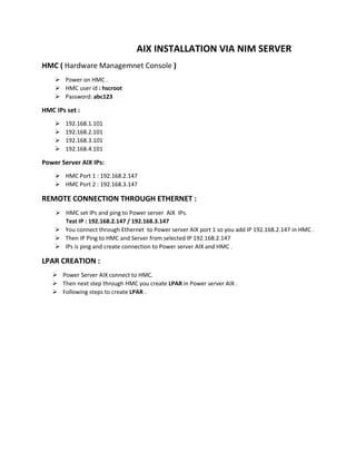 Aix install via nim | DOCX | Operating Systems | Computer Software and ...