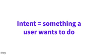 Intent = something a
user wants to do
 
