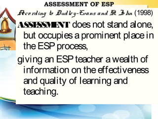 Assessment of English for special Purposes | PPT