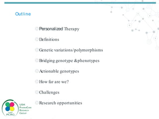 Pharmacogenomics as a tool for Personalized medicine | PDF