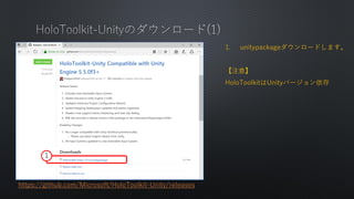 1. unitypackage`ɤޤ
ע⡿
HoloToolkitUnityЩ`
1
https://github.com/Microsoft/HoloToolkit-Unity/releases
 