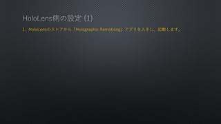 1. HoloLensΥȥ顸Holographic Remotiongץ֤Ӥޤ
 