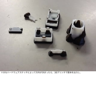 十分なハードウェアスケッチによって方向が決まったら、3Dプリンタで筐体を出力し、
 
