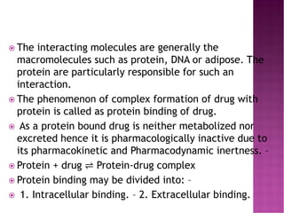 Drug distribution and protein binding | PDF
