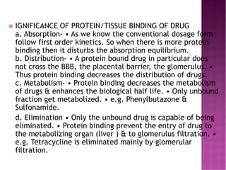 Drug distribution and protein binding | PDF