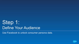 Step 1:
Define Your Audience
Use Facebook to unlock consumer persona data.
 