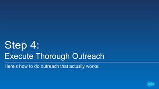 Step 4:
Execute Thorough Outreach
Here's how to do outreach that actually works.
 