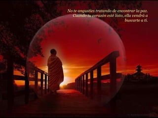No te angusties tratando de encontrar la paz. Cuando tu corazón esté listo, ella vendrá a buscarte a ti. 