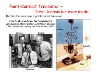 Point-Contact Transistor – 
first transistor ever made 
 