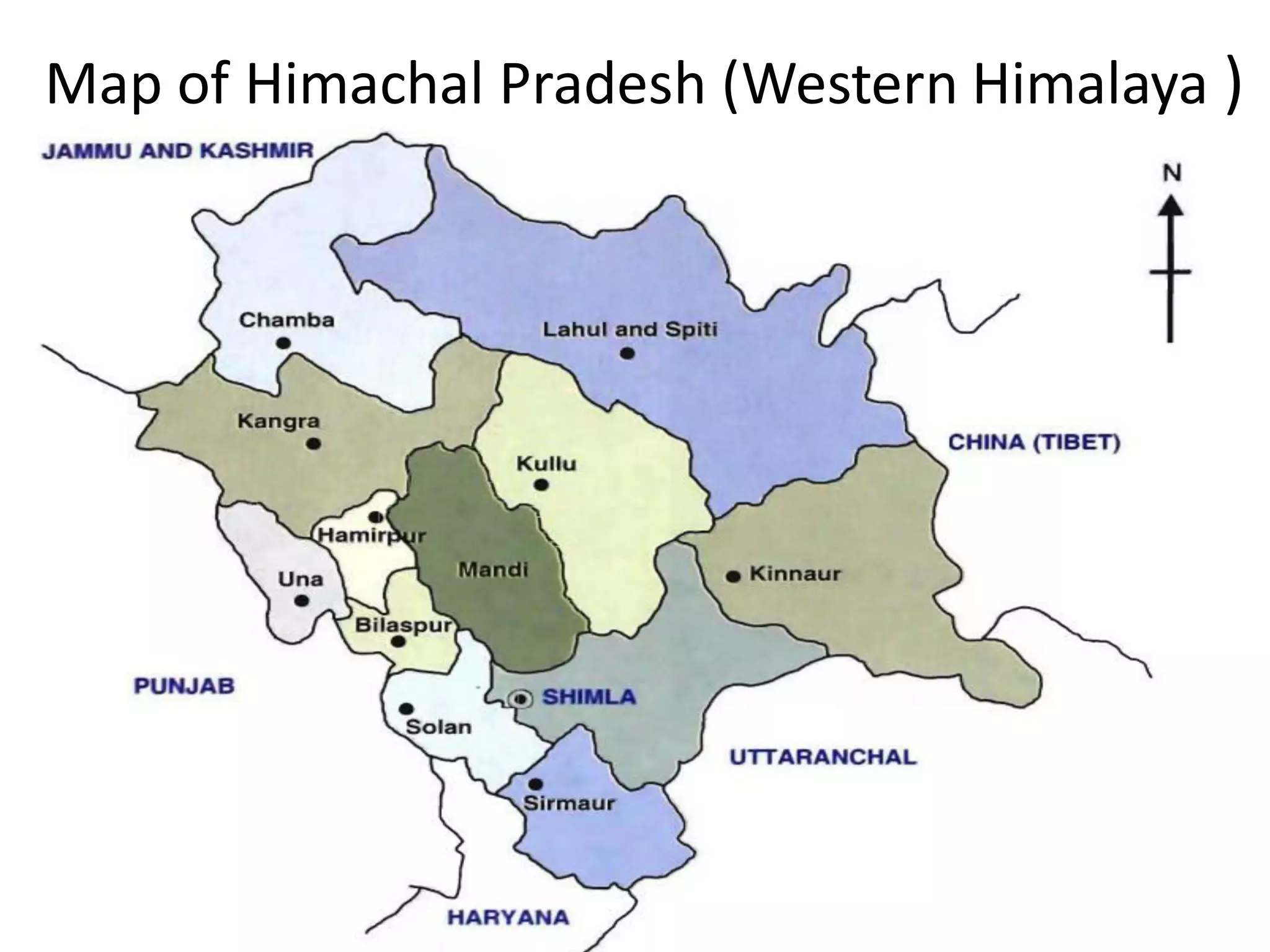 Map of Himachal Pradesh (Western Himalaya )