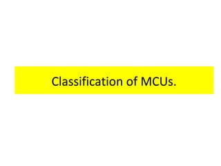 Classification of MCUs.
 