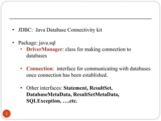 creating jdbc connection | PPT