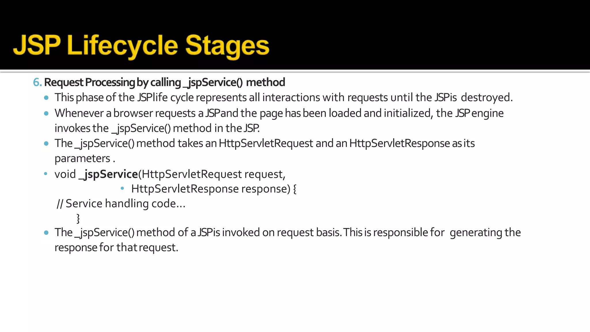 JSP overview | PPTX | Web Development | Internet