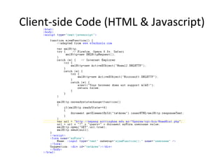 Client-side Code (HTML & Javascript)
 