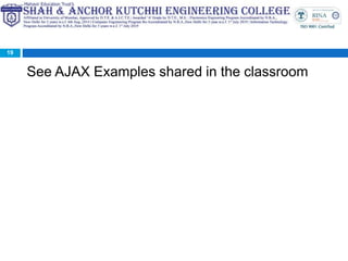See AJAX Examples shared in the classroom
19
 