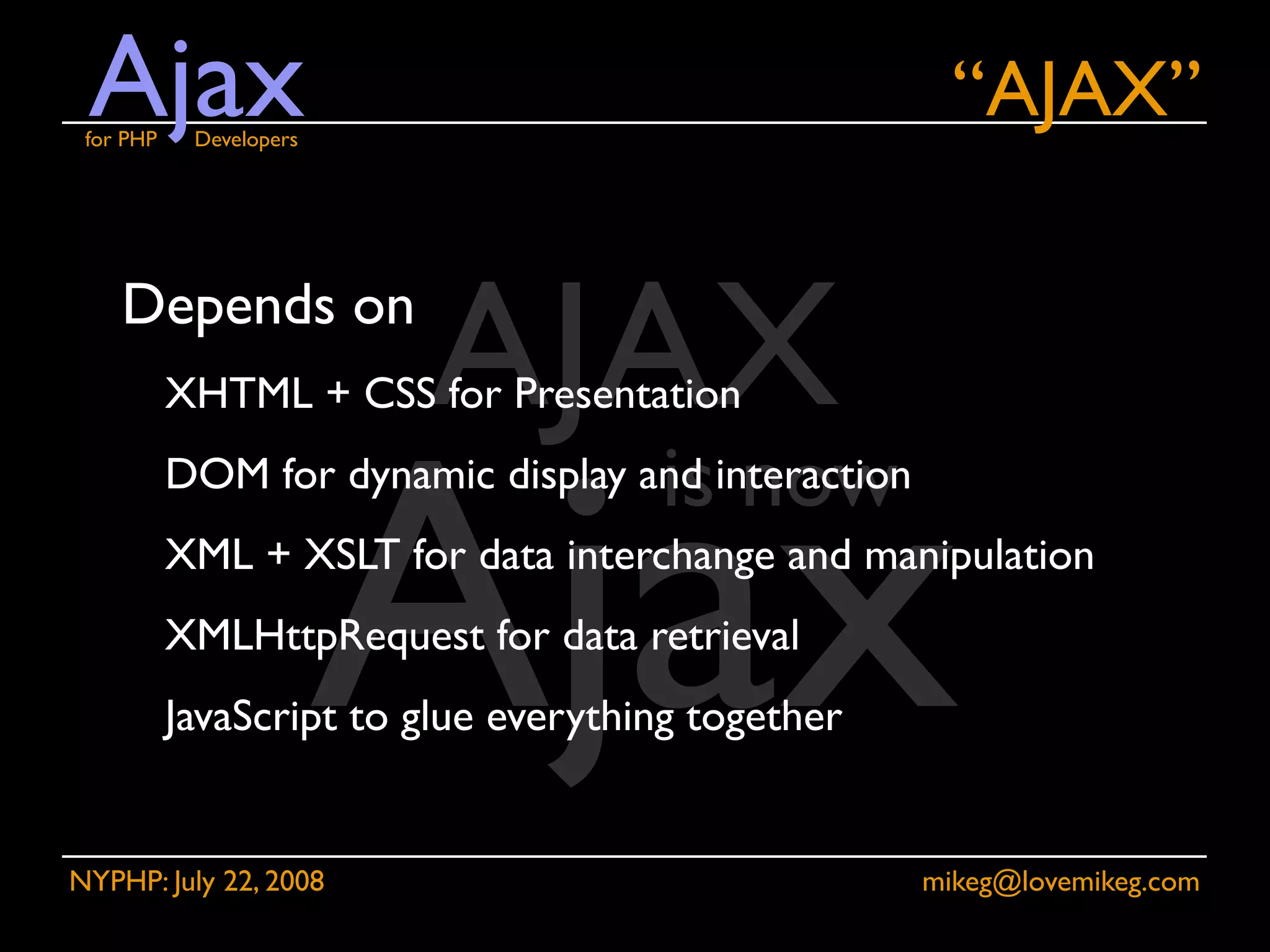 Ajax for PHP Developers