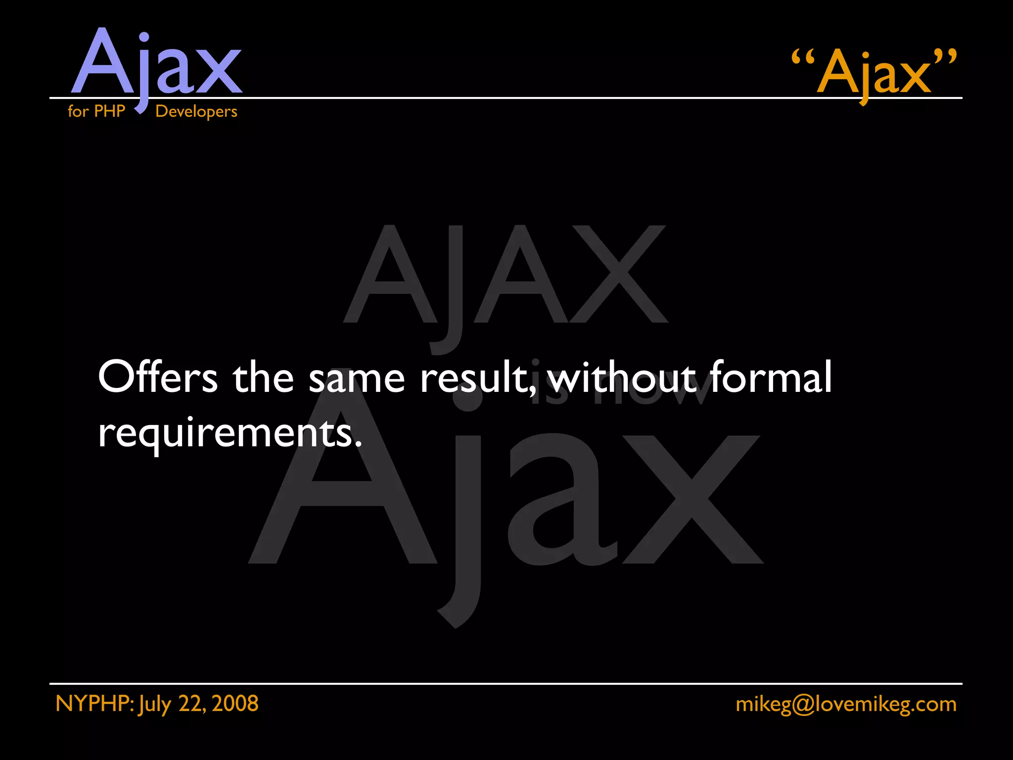 Ajax for PHP Developers