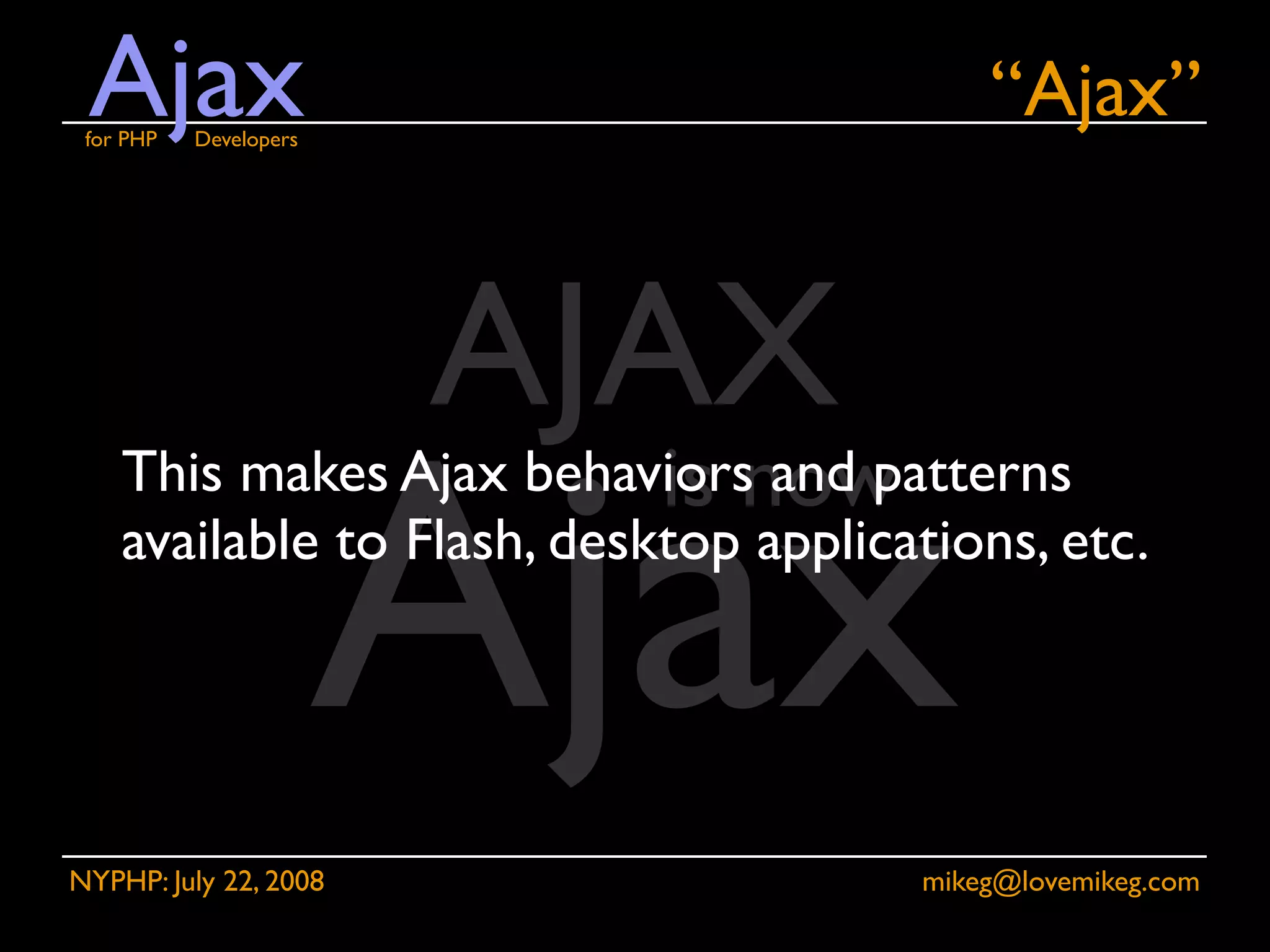 Ajax for PHP Developers