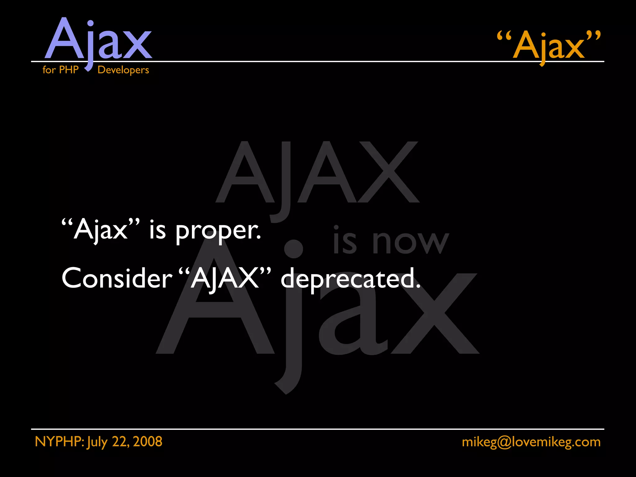 Ajax for PHP Developers