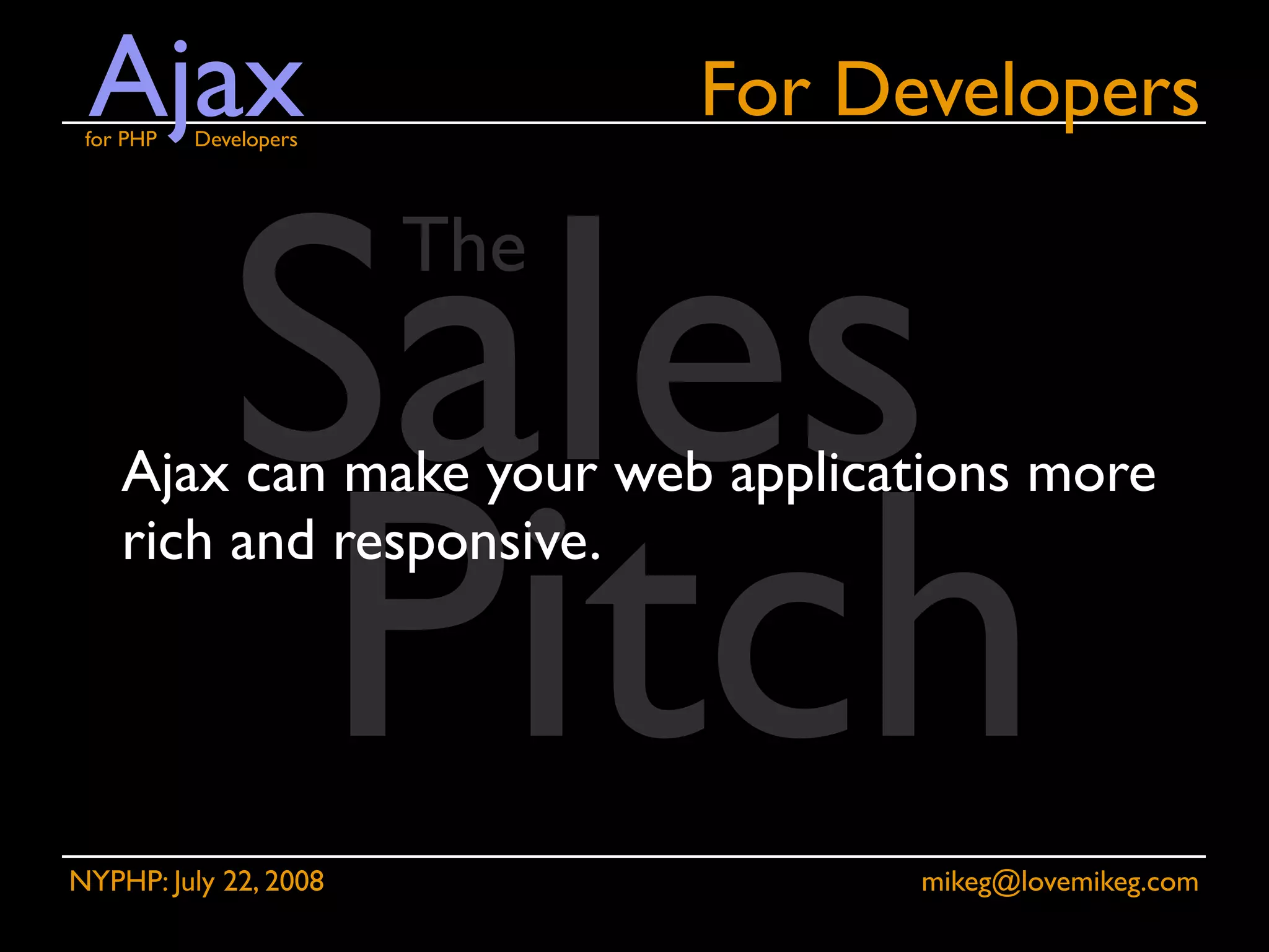 Ajax for PHP Developers