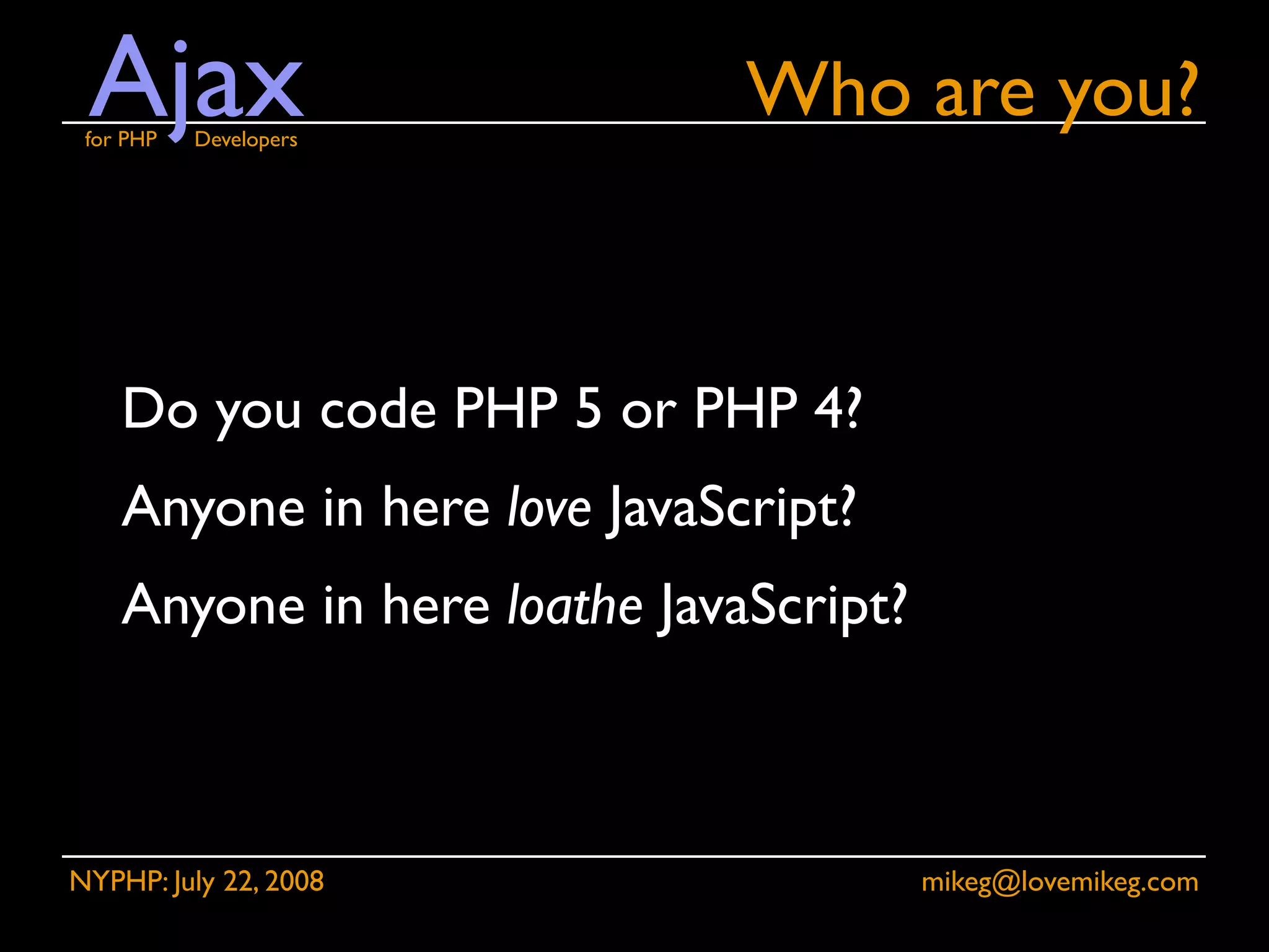 Ajax for PHP Developers