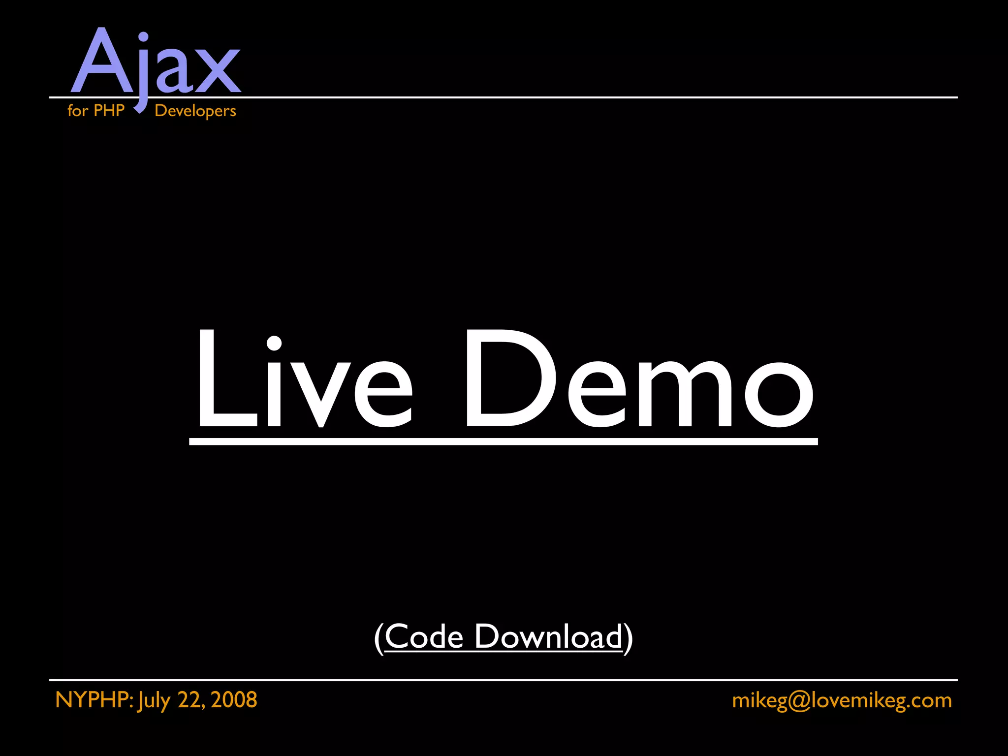 Ajax for PHP Developers