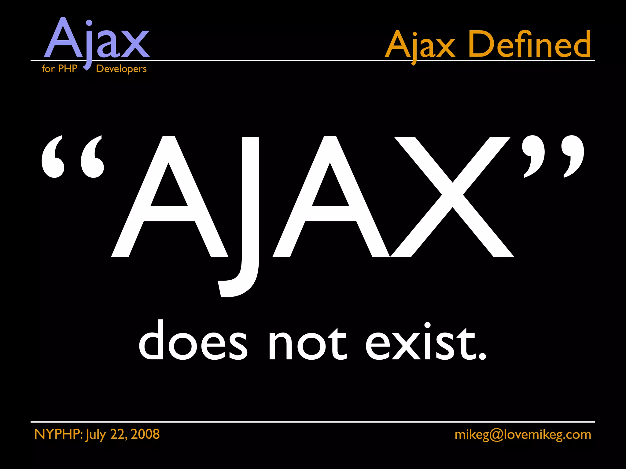 Ajax for PHP Developers