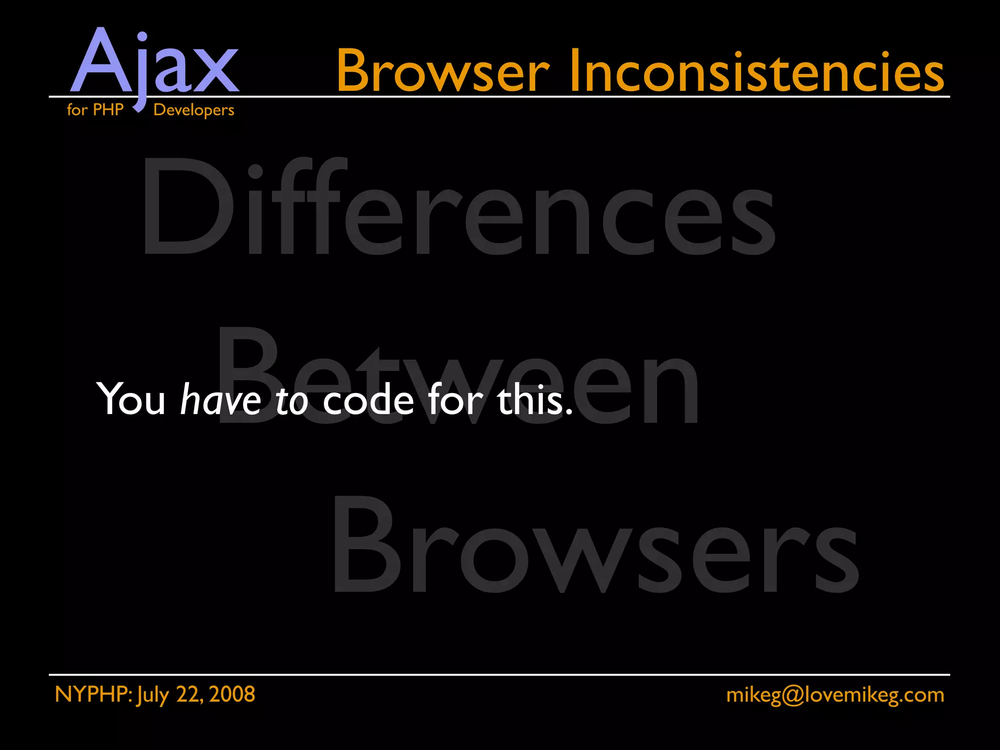 Ajax for PHP Developers
