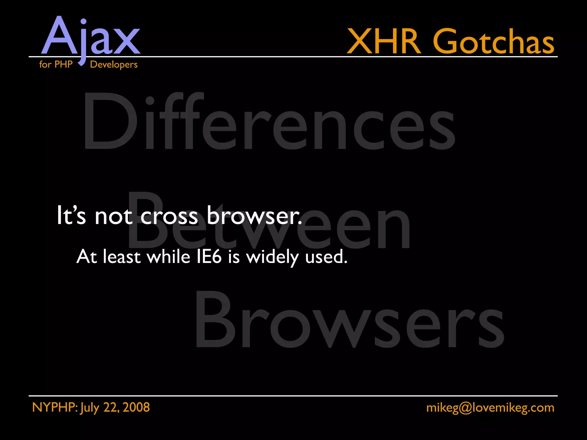 Ajax for PHP Developers