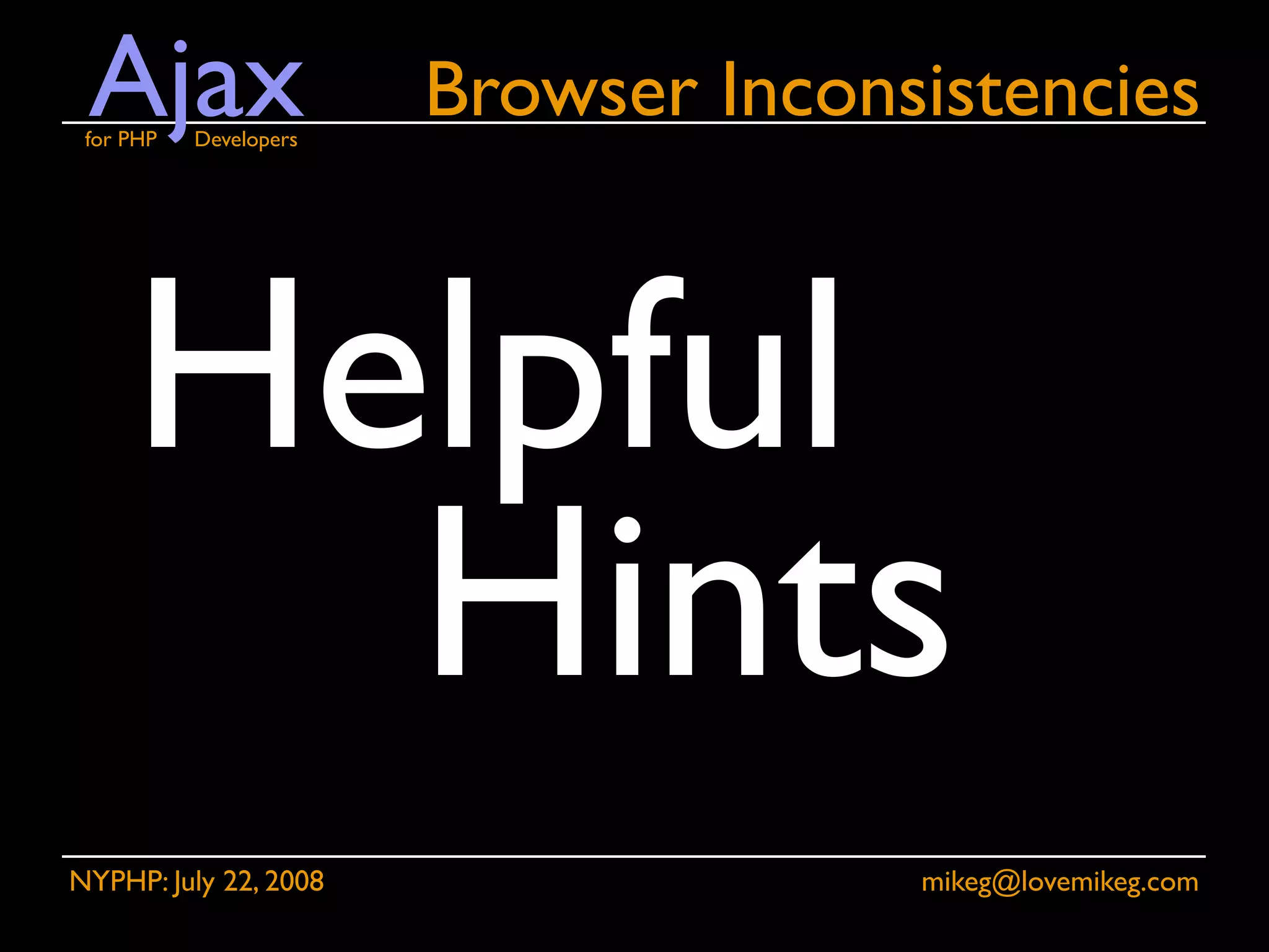 Ajax for PHP Developers