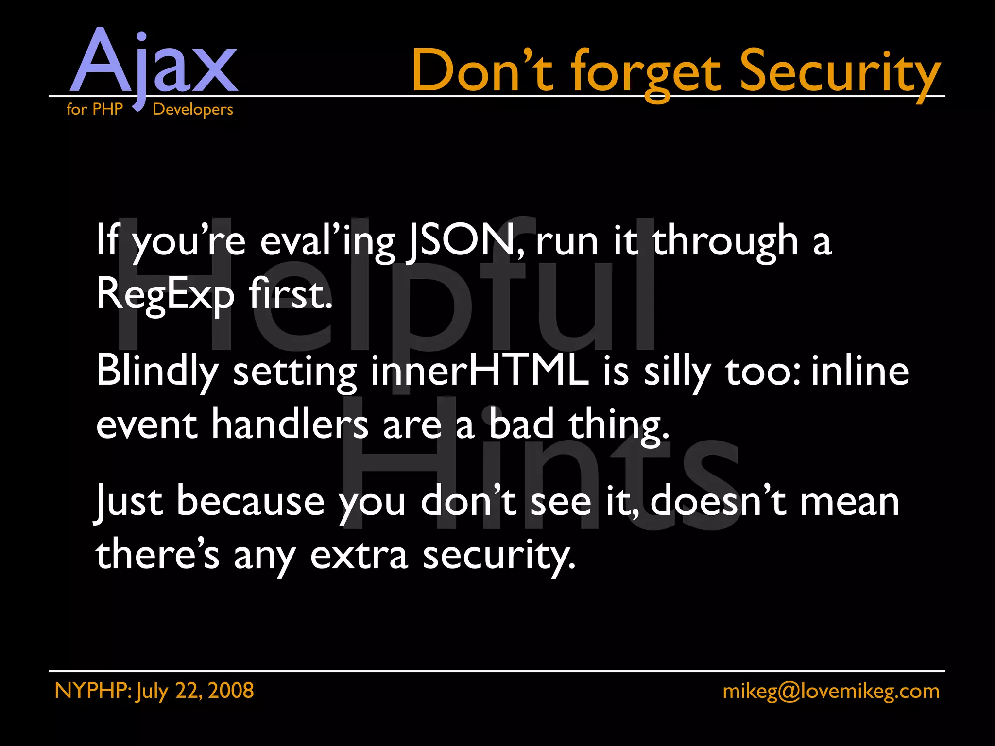 Ajax for PHP Developers