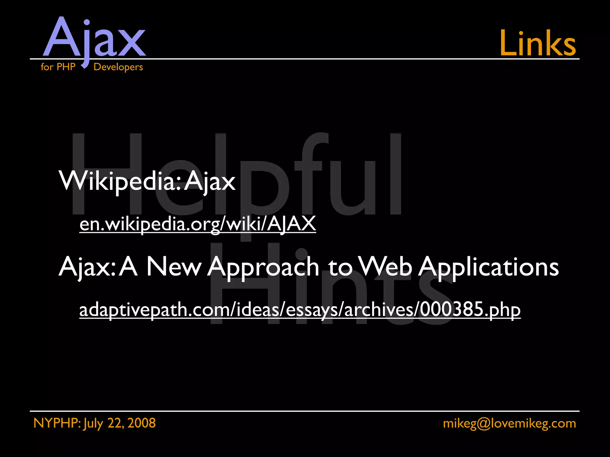 Ajax for PHP Developers