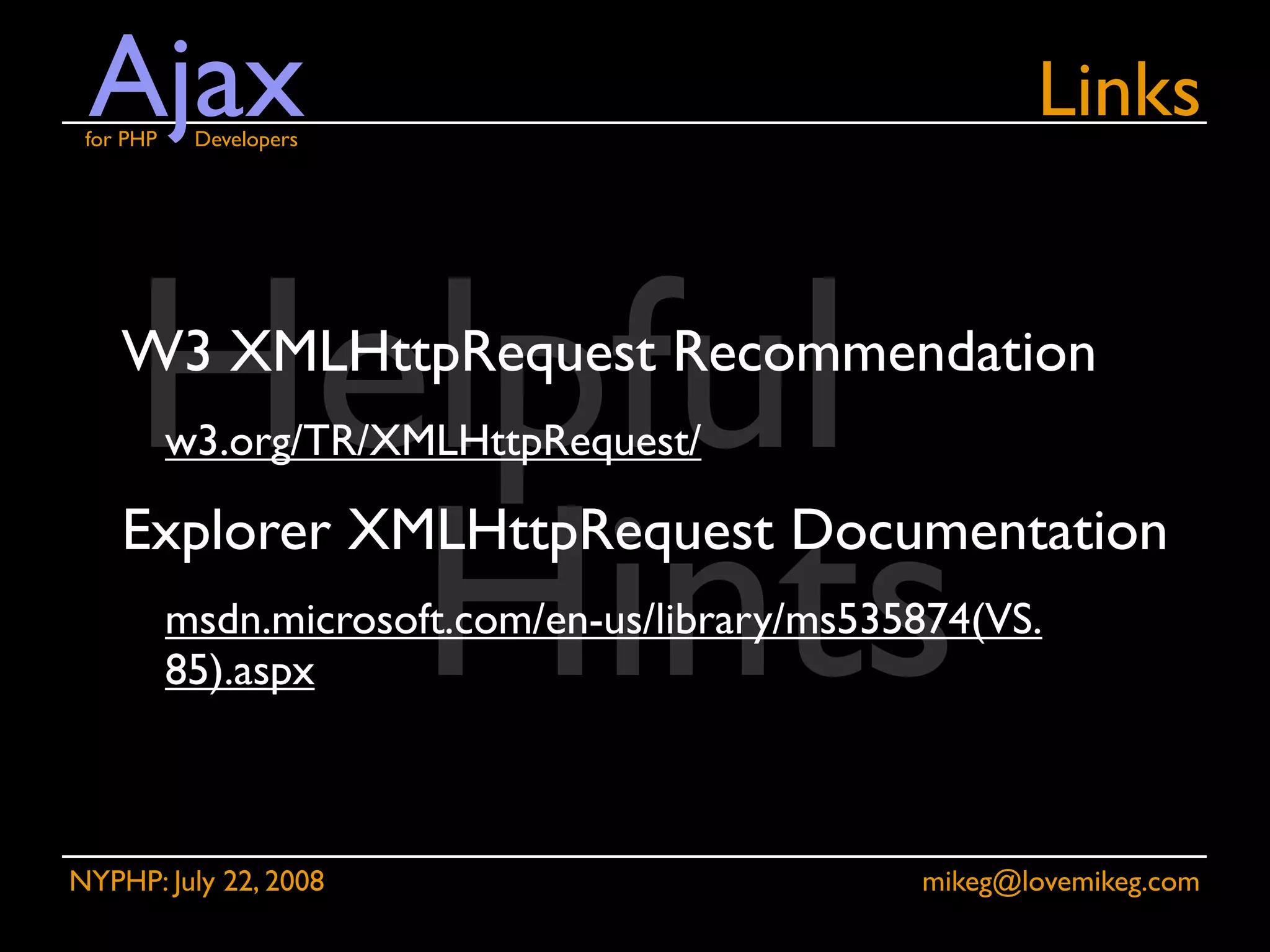 Ajax for PHP Developers