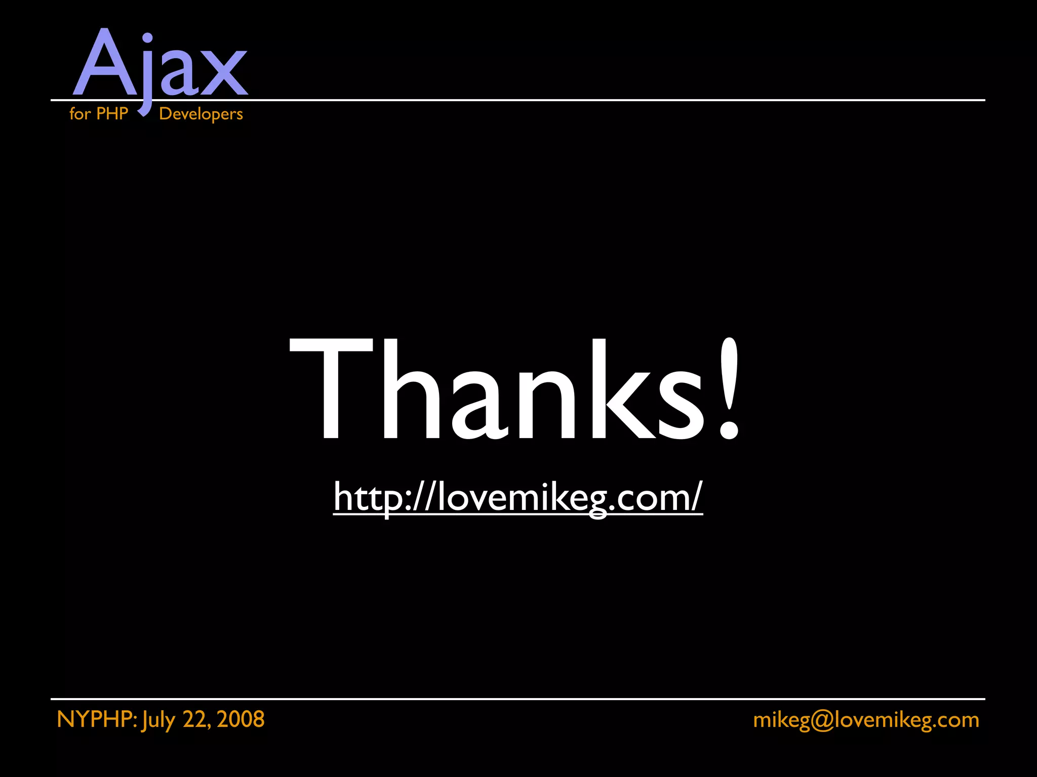 Ajax for PHP Developers