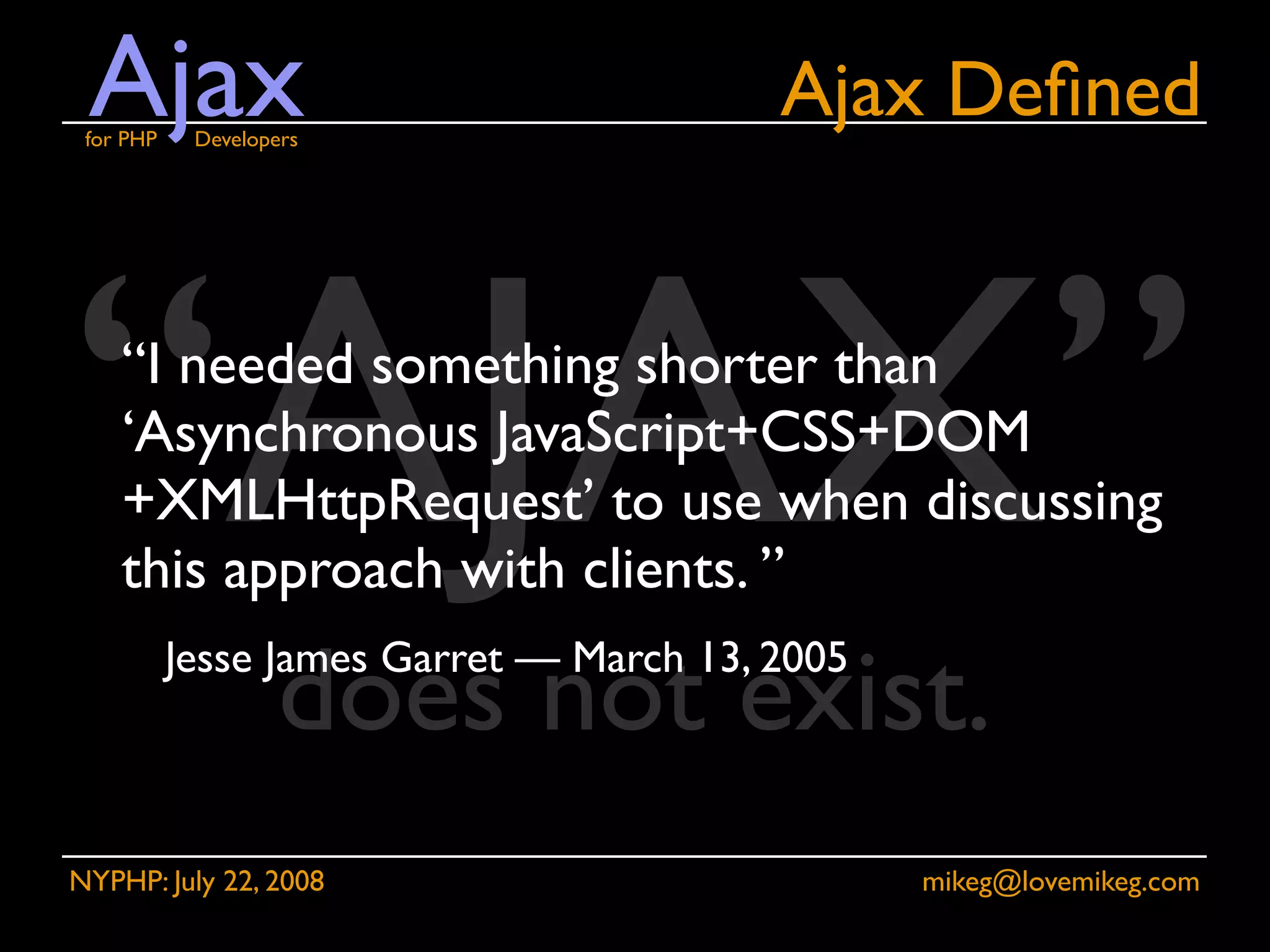 Ajax for PHP Developers