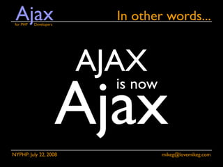 Ajax for PHP Developers