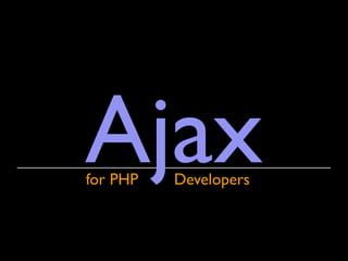 Ajax
for PHP   Developers
 