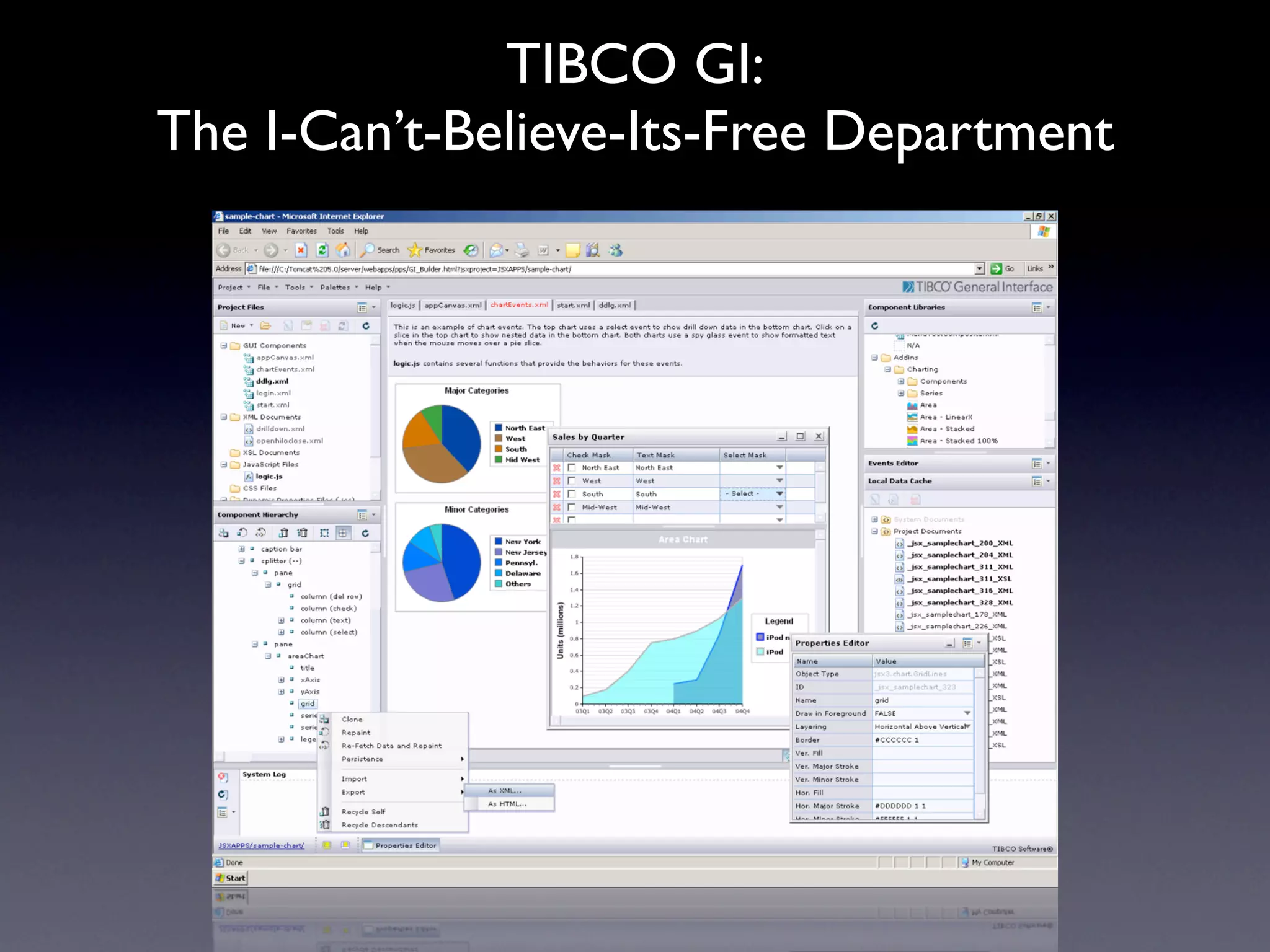 TIBCO GI:
The I-Can’t-Believe-Its-Free Department
 