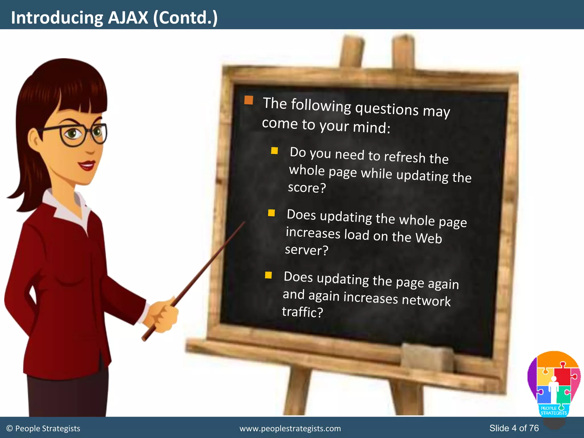 © People Strategists www.peoplestrategists.com Slide 4 of 76
Introducing AJAX (Contd.)
 