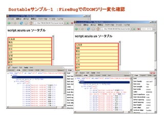 Sortableサンプル-1 :FireBugでのDOMツリー変化確認
 